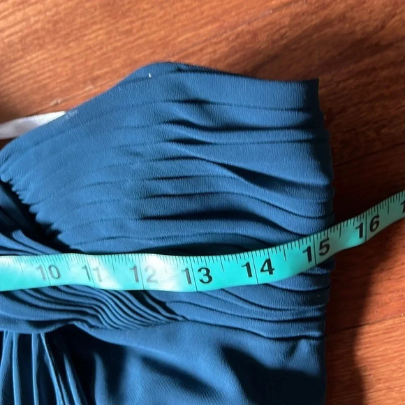 David’s Bridal cobalt  blue crinkle front strapless bridesmaid dress Sz 6 - Picture 7 of 13